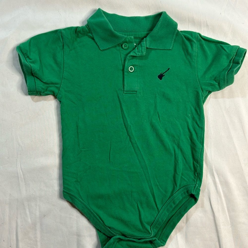 Miniwear Cotton Polo Onesie, 24 months